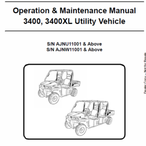 Bobcat 3400, 3400XL Utility Vehicle Service Manual