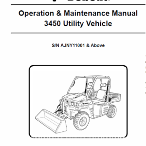 Bobcat 3450 Utility Vehicle Service Manual