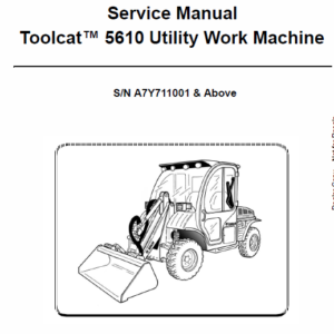 Bobcat 5610 Toolcat Utility Vehicle Service Manual