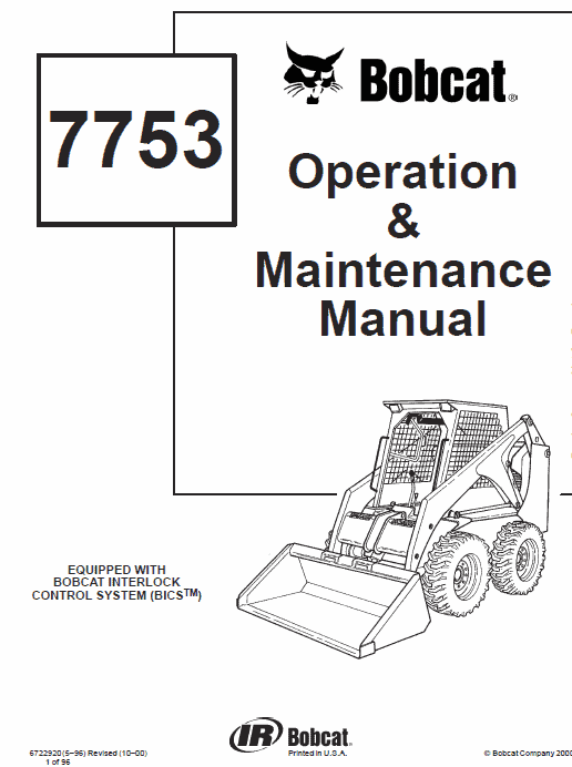 Bobcat 7753 Skid-Steer Loader Service Manual