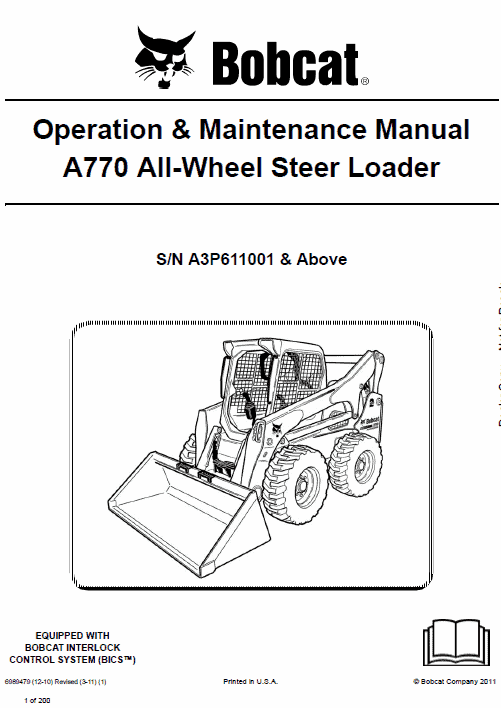 Bobcat A770 Skid-Steer Loader Service Manual