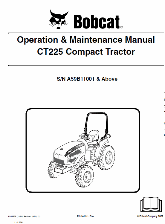 Bobcat CT225, CT230 and CT235 Compact Tractor Service Manual