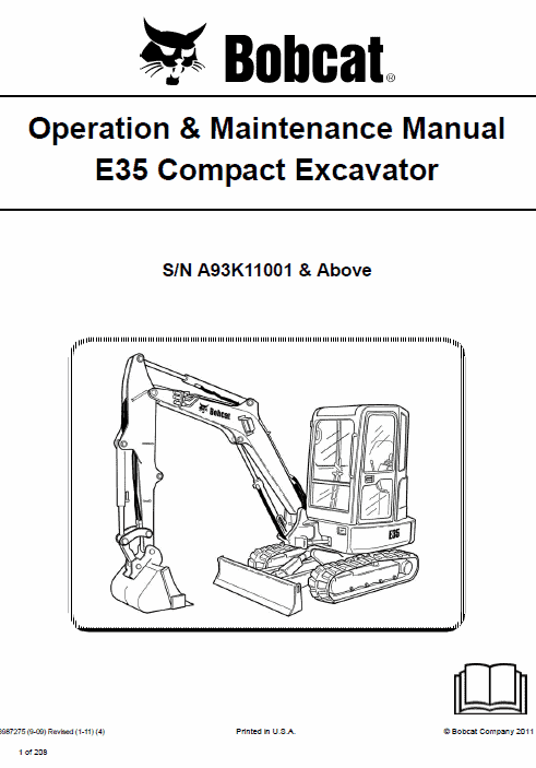 Bobcat E35 Compact Excavator Service Manual