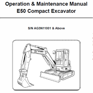 Bobcat E50 Compact Excavator Service Manual