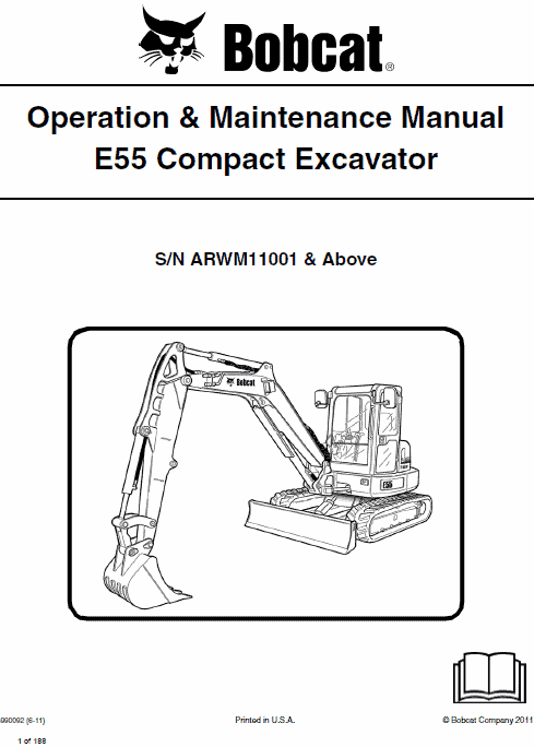 Bobcat E55 Compact Excavator Service Manual