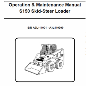 Bobcat S150 and S160 Skid-Steer Loader Service Manual