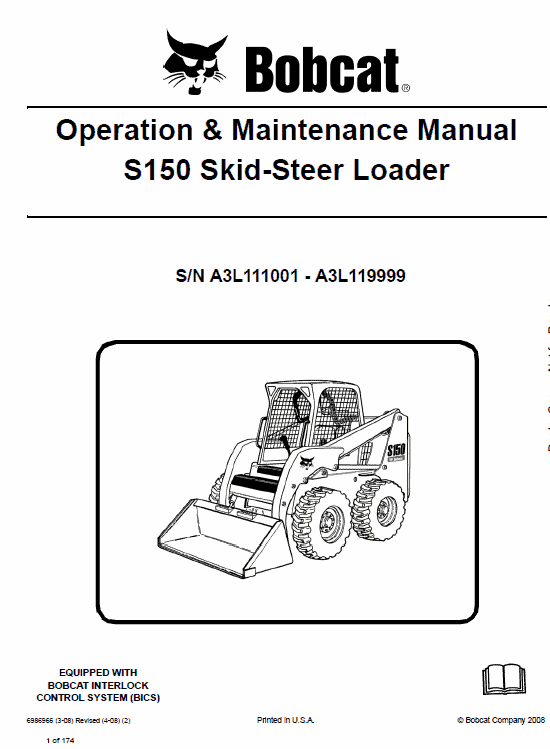 Bobcat S150 and S160 Skid-Steer Loader Service Manual