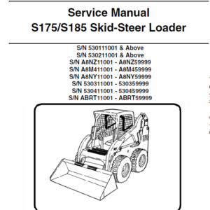 Bobcat S175 and S185 Skid-Steer Loader Service Manual