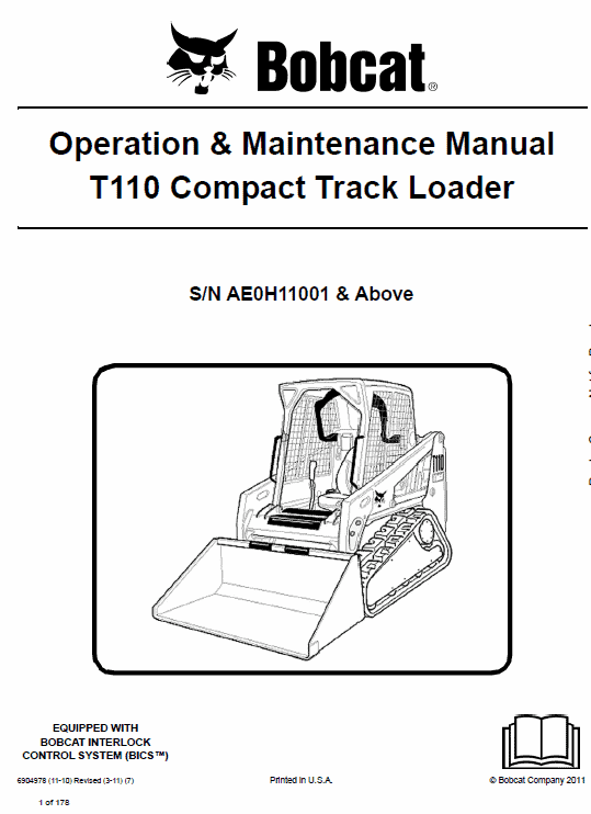 Bobcat T110 Compact Loader Service Manual