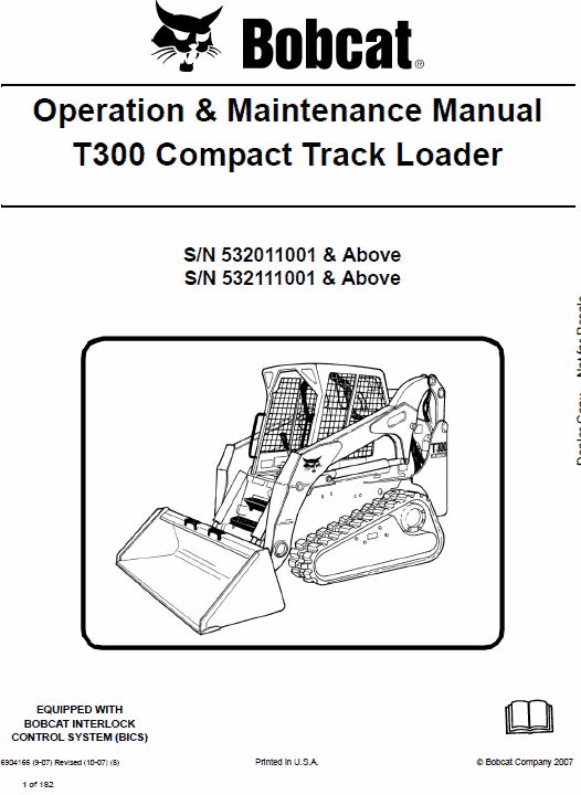 Bobcat T300 Loader Service Manual