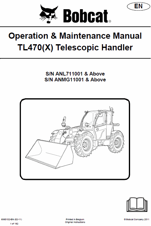 Bobcat TL470 and TL470X Telescopic Handler Service Manual