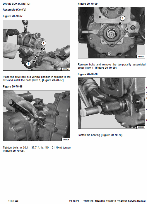 Bobcat TR35160, TR45190, TR50210, TR40250 Telescopic Service Manual