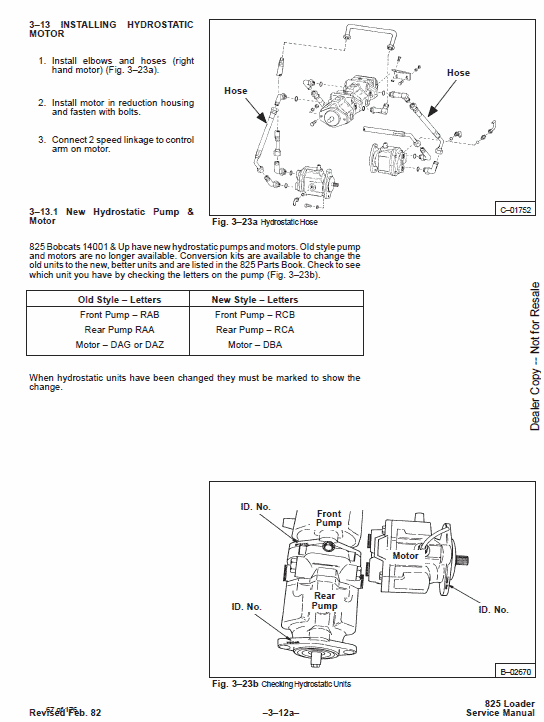 Bobcat 825 Skid-Steer Loader Service Manual