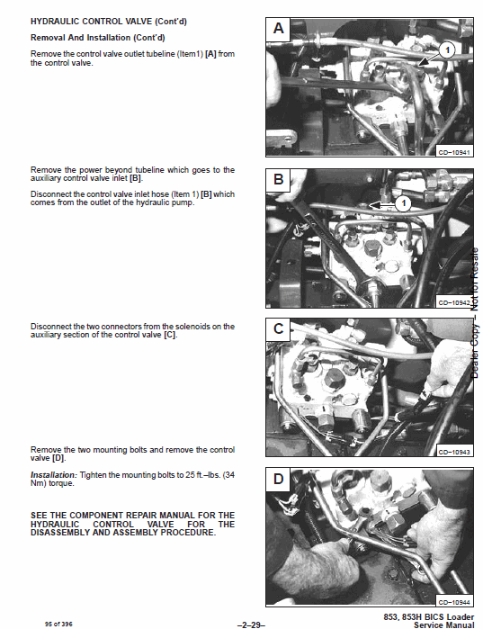 Bobcat 853 and 853H Skid-Steer Loader Service Manual