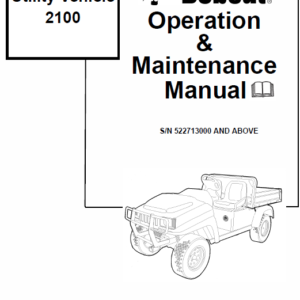 Bobcat 2100 and 2100s Utility Vehicle Service Manual