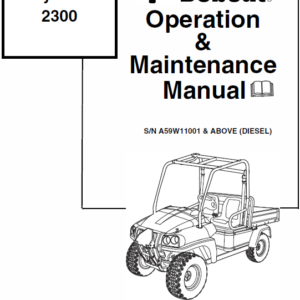 Bobcat 2200, 2200s and 2300 Utility Vehicle Service Manual