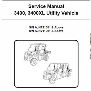 Bobcat 3400, 3400XL Utility Vehicle Service Manual