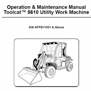 Bobcat 5610 Toolcat Utility Vehicle Service Manual