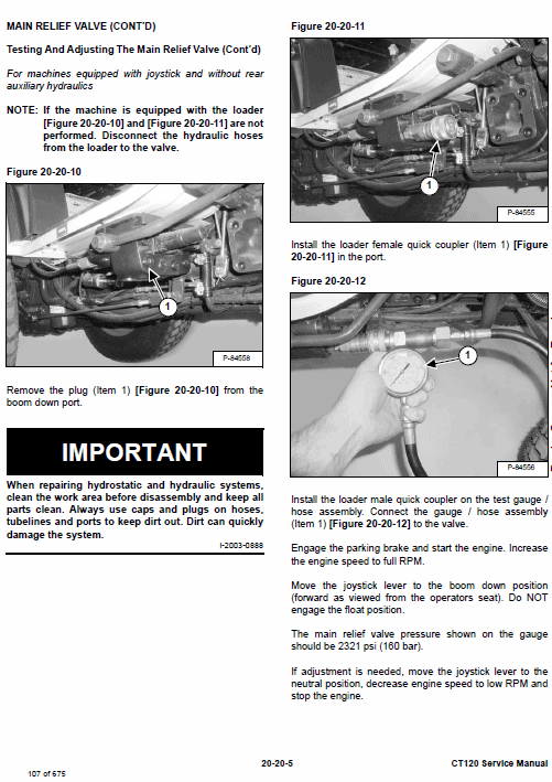 Bobcat CT120 Compact Tractor Service Manual