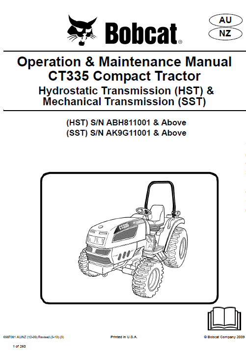 Bobcat CT335 Compact Tractor Service Manual