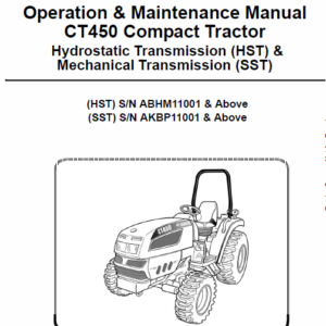 Bobcat CT440, CT445 and CT450 Compact Tractor Service Manual