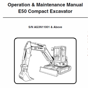 Bobcat E50 Compact Excavator Service Manual