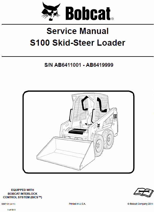 Bobcat S100 Skid-Steer Loader Service Manual