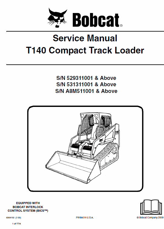 Bobcat T140 Compact Loader Service Manual