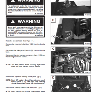 Bobcat 853 and 853H Skid-Steer Loader Service Manual