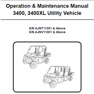 Bobcat 3400, 3400XL Utility Vehicle Service Manual