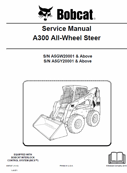 Bobcat A300 Wheel Steer Skid-Steer Loader Service Manual