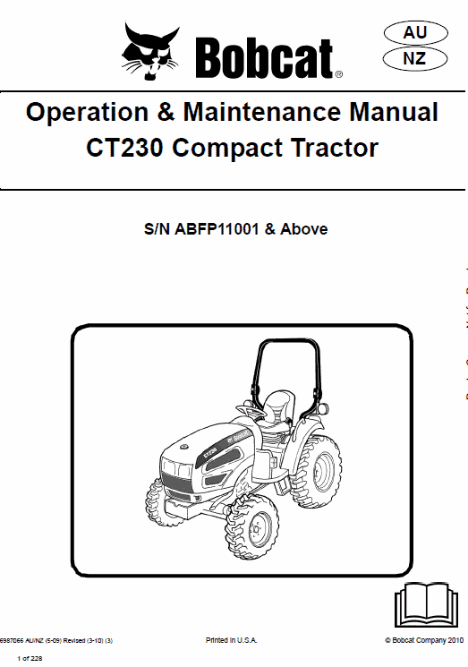 Bobcat CT225, CT230 and CT235 Compact Tractor Service Manual