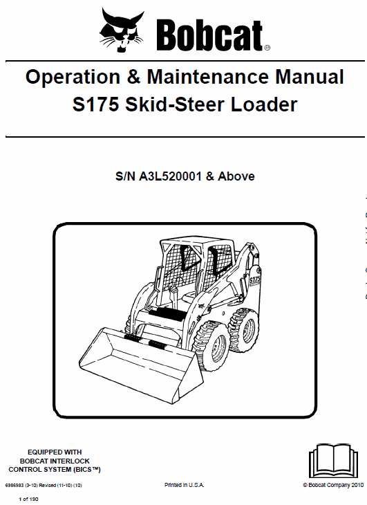 Bobcat S175 Skid-Steer Loader Service Manual