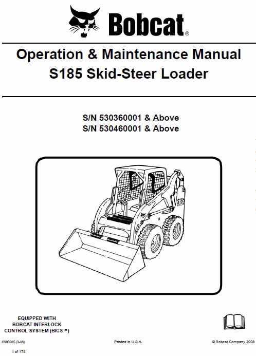 Bobcat S185 Skid-Steer Loader Service Manual