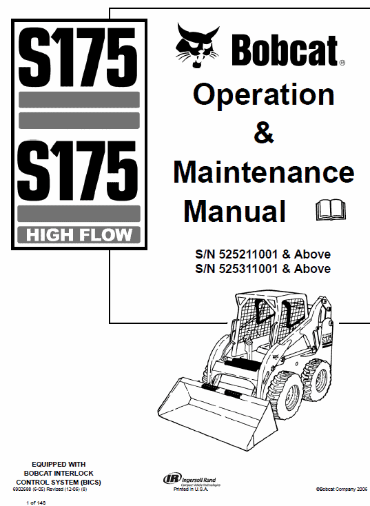 Bobcat S175 and S185 Skid-Steer Loader Service Manual