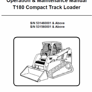 Bobcat T180 Compact Loader Service Manual