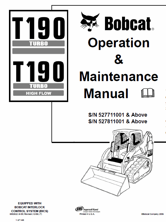 Bobcat T190 Turbo and Turbo High Flow Track Loader Service Manual