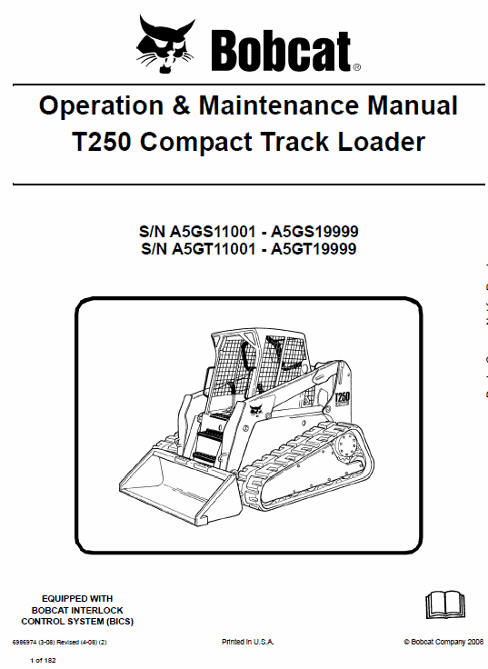 Bobcat T250 Loader Service Manual