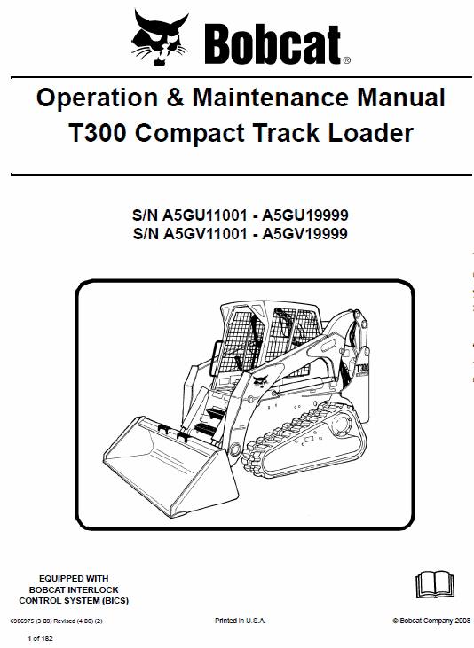 Bobcat T300 Loader Service Manual