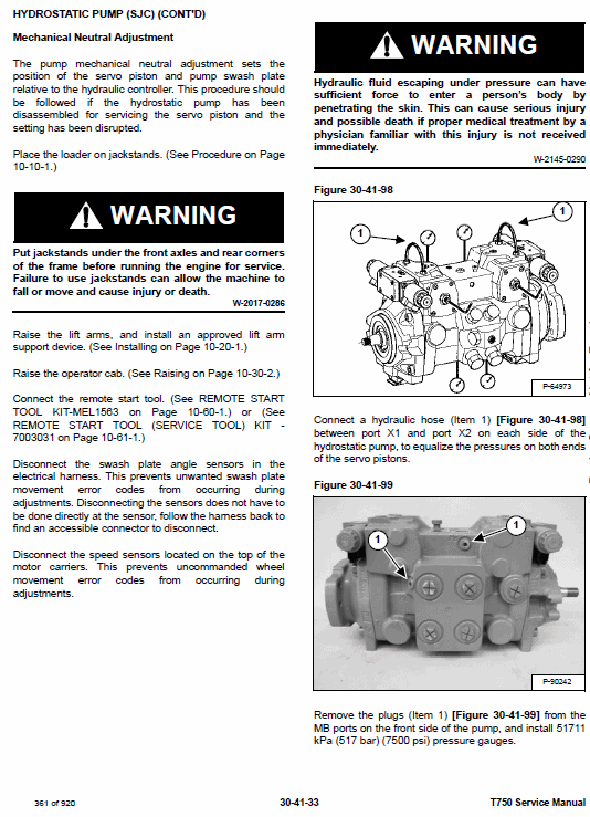 Bobcat T750 Loader Service Manual