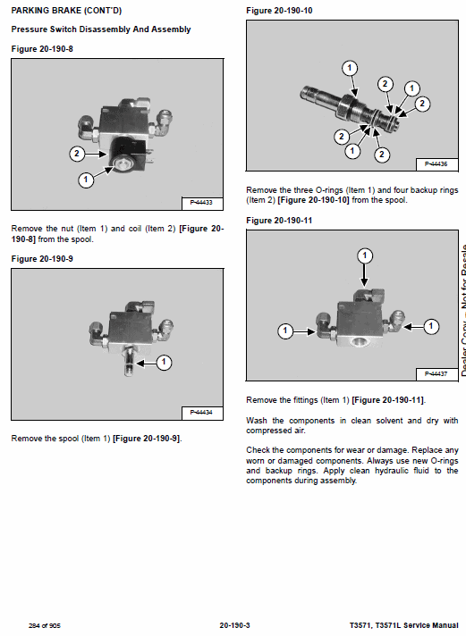 Bobcat T3571 and T3571L Telescopic Handler Service Manual