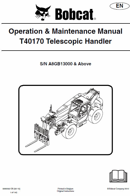 Bobcat T40140 and T40170 Telescopic Handler Service Manual