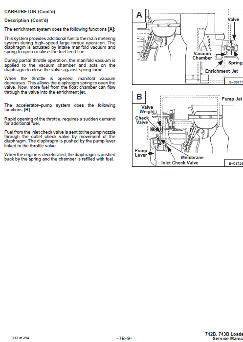 Bobcat 742B and 743B Skid-Steer Loader Service Manual