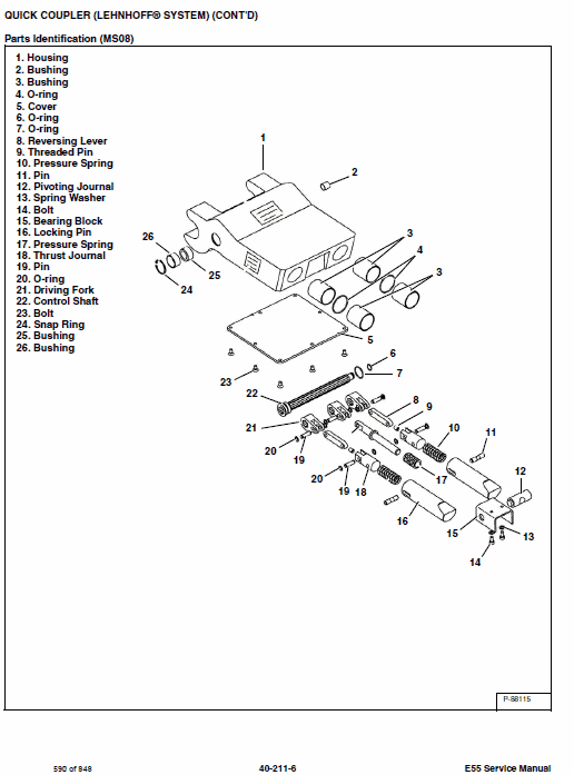 Bobcat E55 Compact Excavator Service Manual