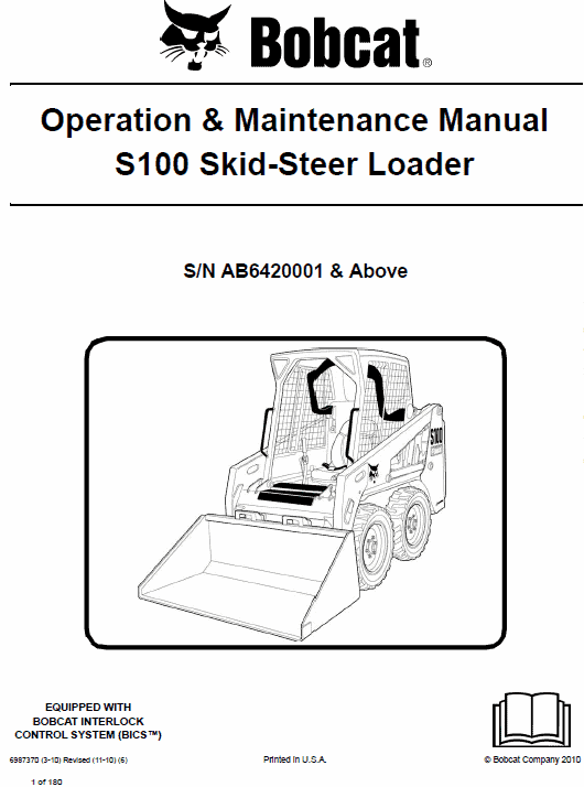 Bobcat S100 Skid-Steer Loader Service Manual