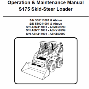 Bobcat S175 and S185 Skid-Steer Loader Service Manual