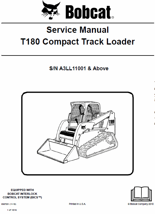 Bobcat T180 Compact Loader Service Manual