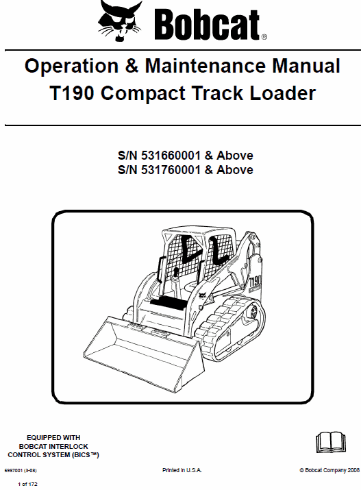 Bobcat T190 Loader Service Manual