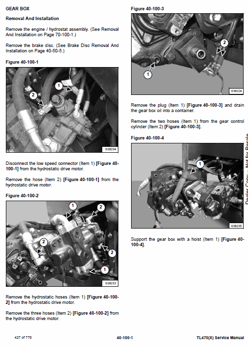 Bobcat TL470 and TL470X Telescopic Handler Service Manual