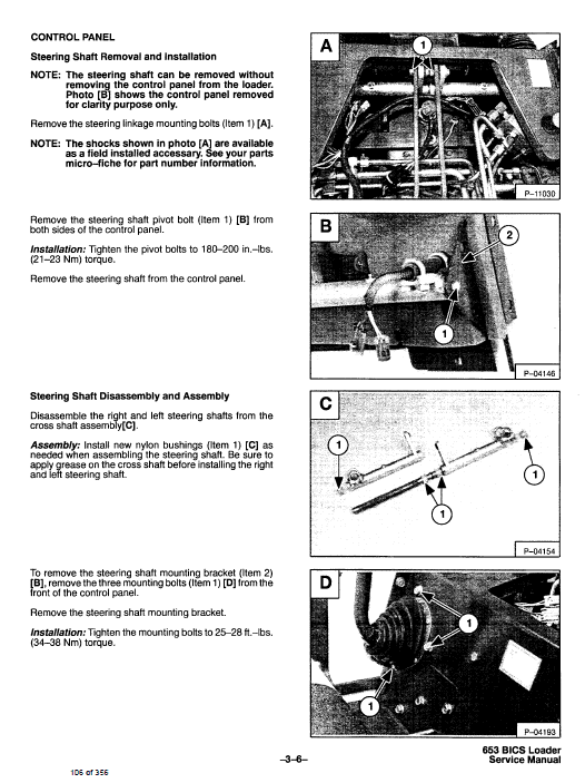 Bobcat 653 Skid-Steer Loader Service Manual